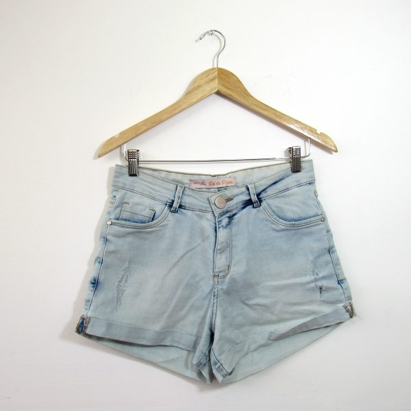 Shorts jeans, Pó de Pano, Tamanho 40, Comprimento 30 cm