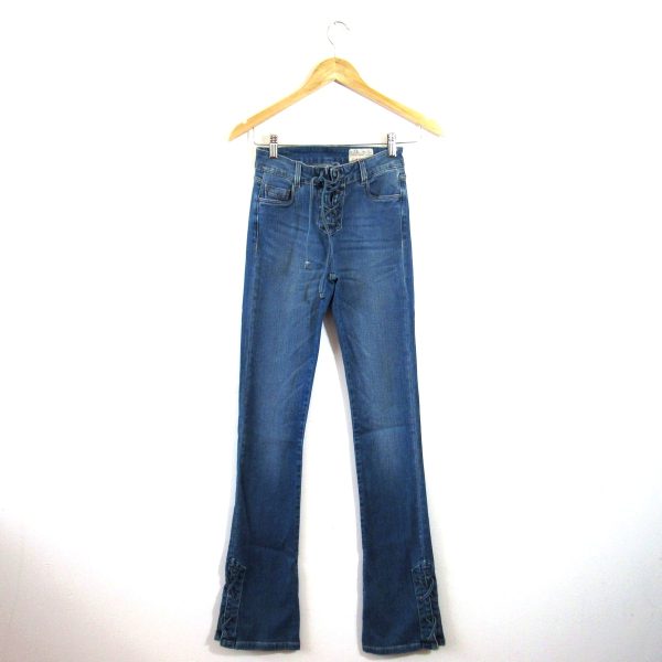 Calça jeans, Carmim, Tamanho 34, Comprimento 110 cm