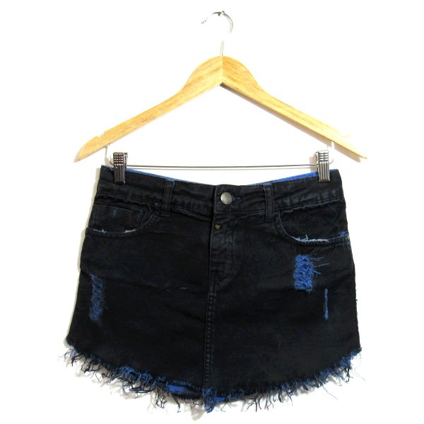Saia Jeans, Rosa Chá, Tamanho 38, Comprimento 28 cm