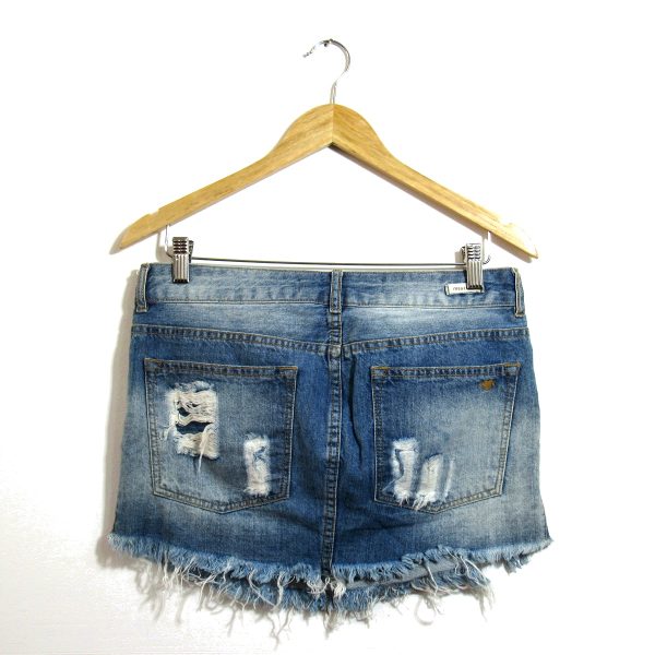 Alternative view of Saia Jeans, Rosa Chá, Tamanho 40, Comprimento 30 cm