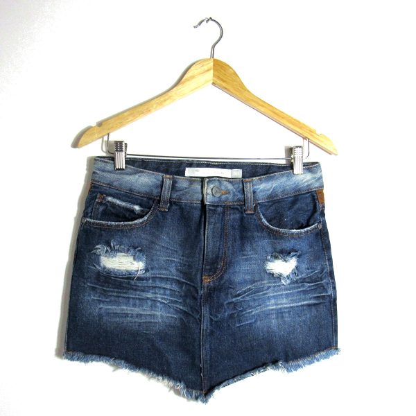 Saia Jeans, Afeghan, Tamanho 38, Comprimento 34 cm