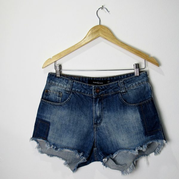 Shorts jeans, Trama Jeans, Tamanho 38, Comprimento 28 cm