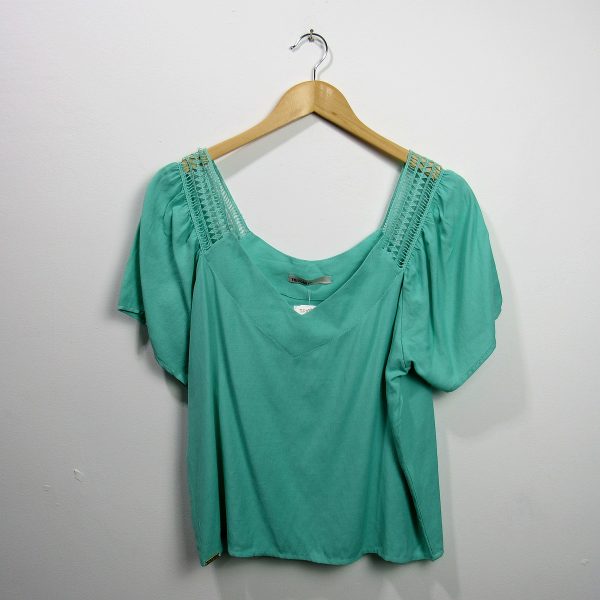 Blusa manga curta, Tricomix, Tamanho 40, Comprimento 60 cm