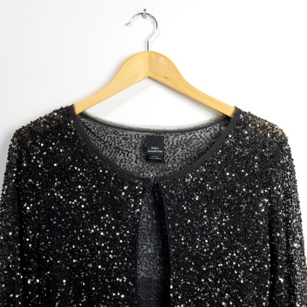 Alternative view of Blusa manga longa, Zara, Tamanho M, Comprimento 62 cm