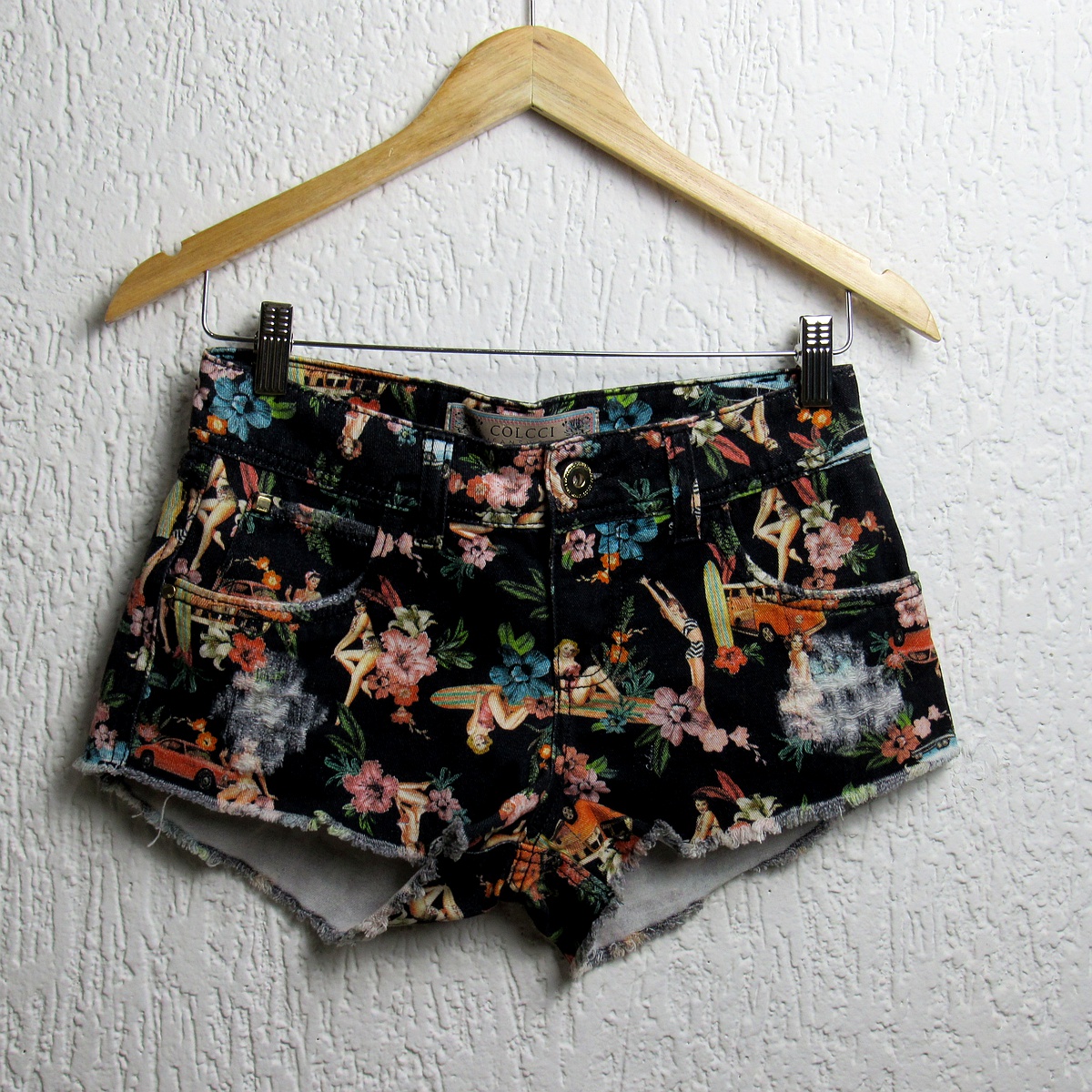 Shorts sarja, Colcci, Tamanho 36, Comprimento 22 cm