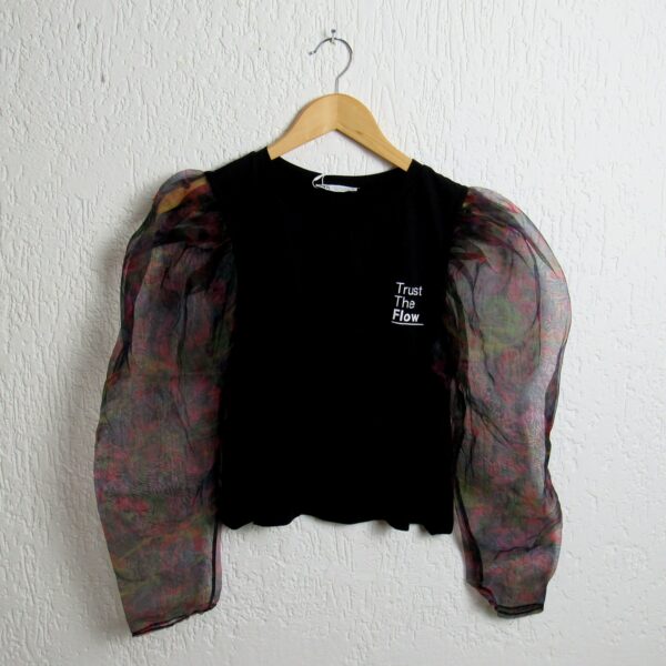 Blusa manga longa, Zara, Tamanho P, Comprimento 50 cm, Novo