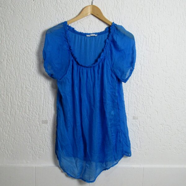 Blusa manga curta, Made in Italy, Tamanho P, Comprimento 80 cm, Usado