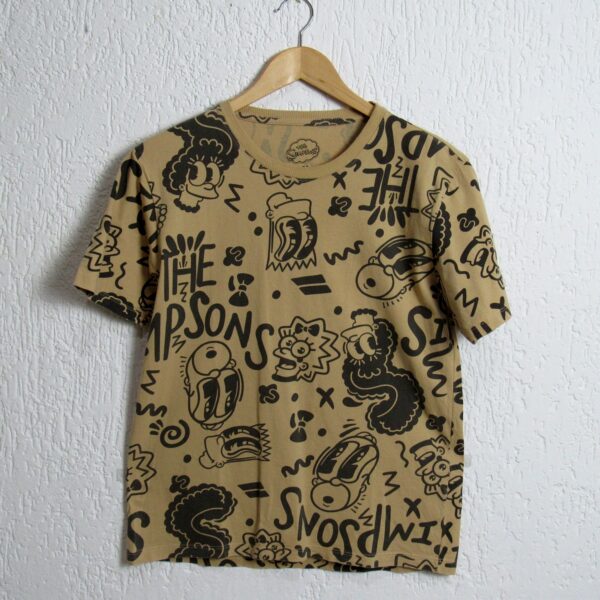 Blusa manga curta, The Simpsons, Tamanho M, Comprimento 66 cm, Usado