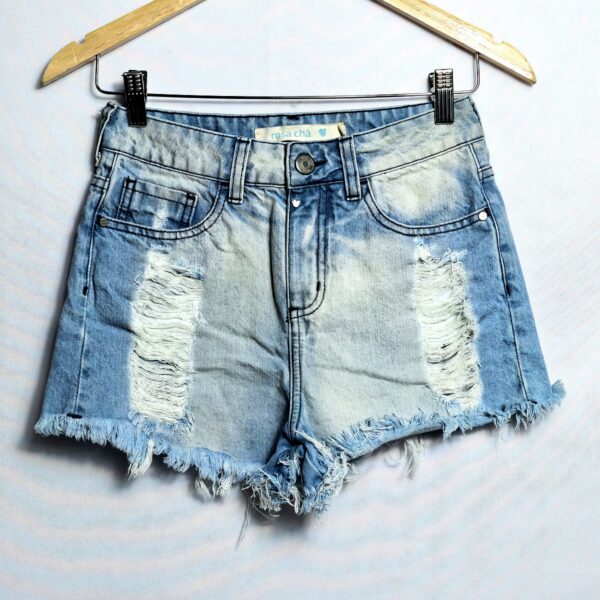 Shorts jeans, Rosa Chá, Tamanho 34, Comprimento 28 cm, Usado