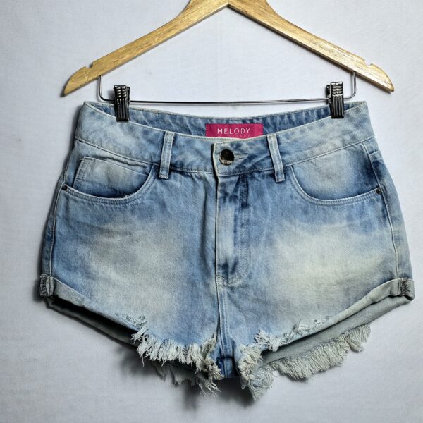 Shorts jeans, Melody, Tamanho 40, Comprimento 28 cm, Usado
