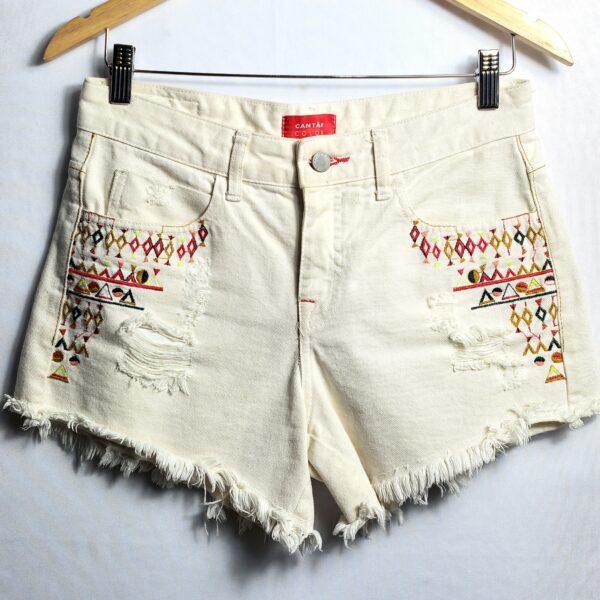 Shorts sarja, Cantão, Tamanho 38, Comprimento 30 cm, Usado